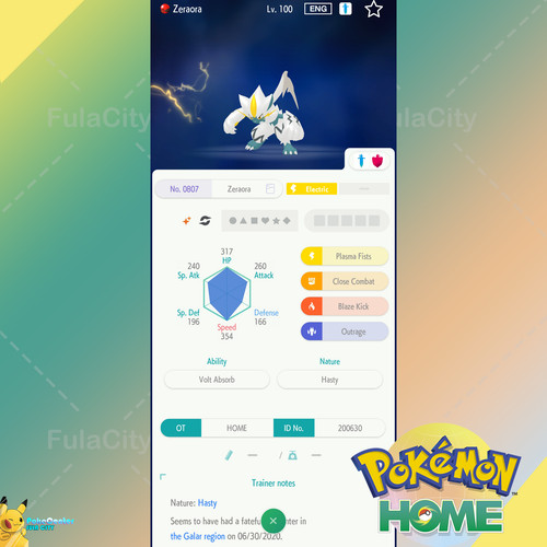 Shiny zeraora evento - shiny, 🟢evento
