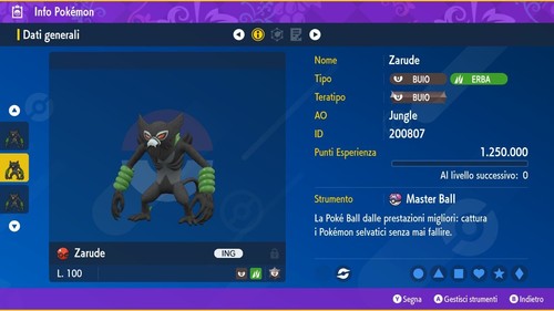 Zarude 6iv masterball - zarude,