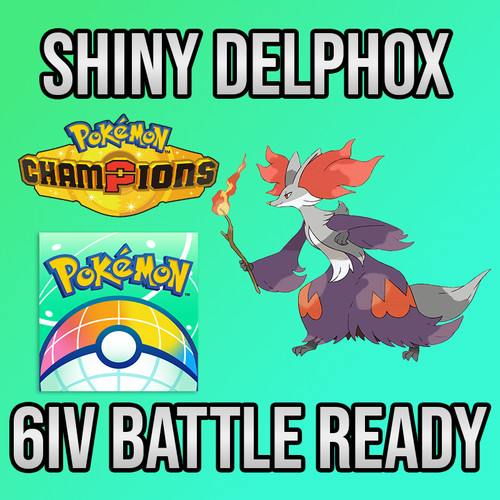 6iv shiny delphox battle - delphox,